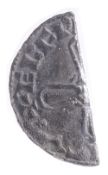 Anglo Saxon Harold I (1035-40), silver cut half Penny, jewel cross type, diademed head left / +