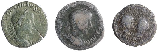 Gordian III AE SestertiusRome, Struck 241-244 ADIMP GORDIANVS PIVS FEL AVG Bust of Gordian III,