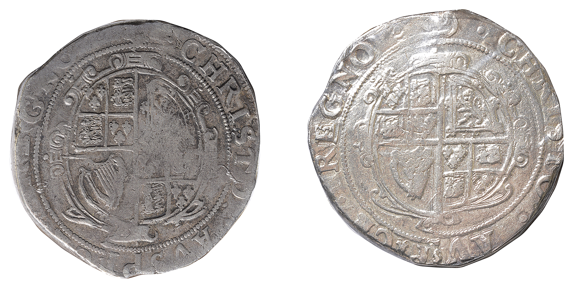 Charles I (1625-49) silver half crownsfirst CAROLVS G MAG BRT FRA ET HIB REX, Charles I, crowned & - Image 2 of 2