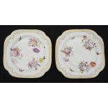 A pair of Nantgarw style porcelain square dessert dishes c.1818-20