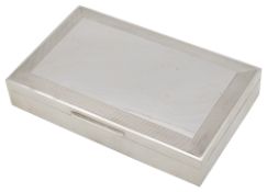 A modern silver table cigarette box