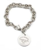 A Tiffany & Co. Sterling silver 'Return to Tiffany' circular tag bracelet