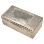 A George V silver table cigarette box