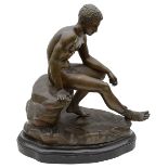 Pietro Chiapparelli (Italian, active second half of the nineteenth c.)bronze of 'Hermes Seated',