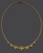 An Edwardian 15ct gold and seed pearl necklace