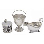George III silver Neo-classical design sugar basket; others