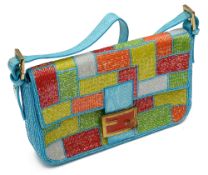 Fendi limited edition multicoloured beaded baguette bag