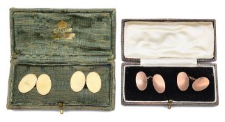 Two pairs of 9ct gold cufflinks