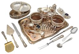 A collection of mostly mid 20th c. electroplated items