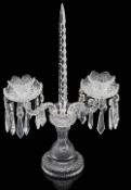 A Waterford Crystal two branch candelabra,