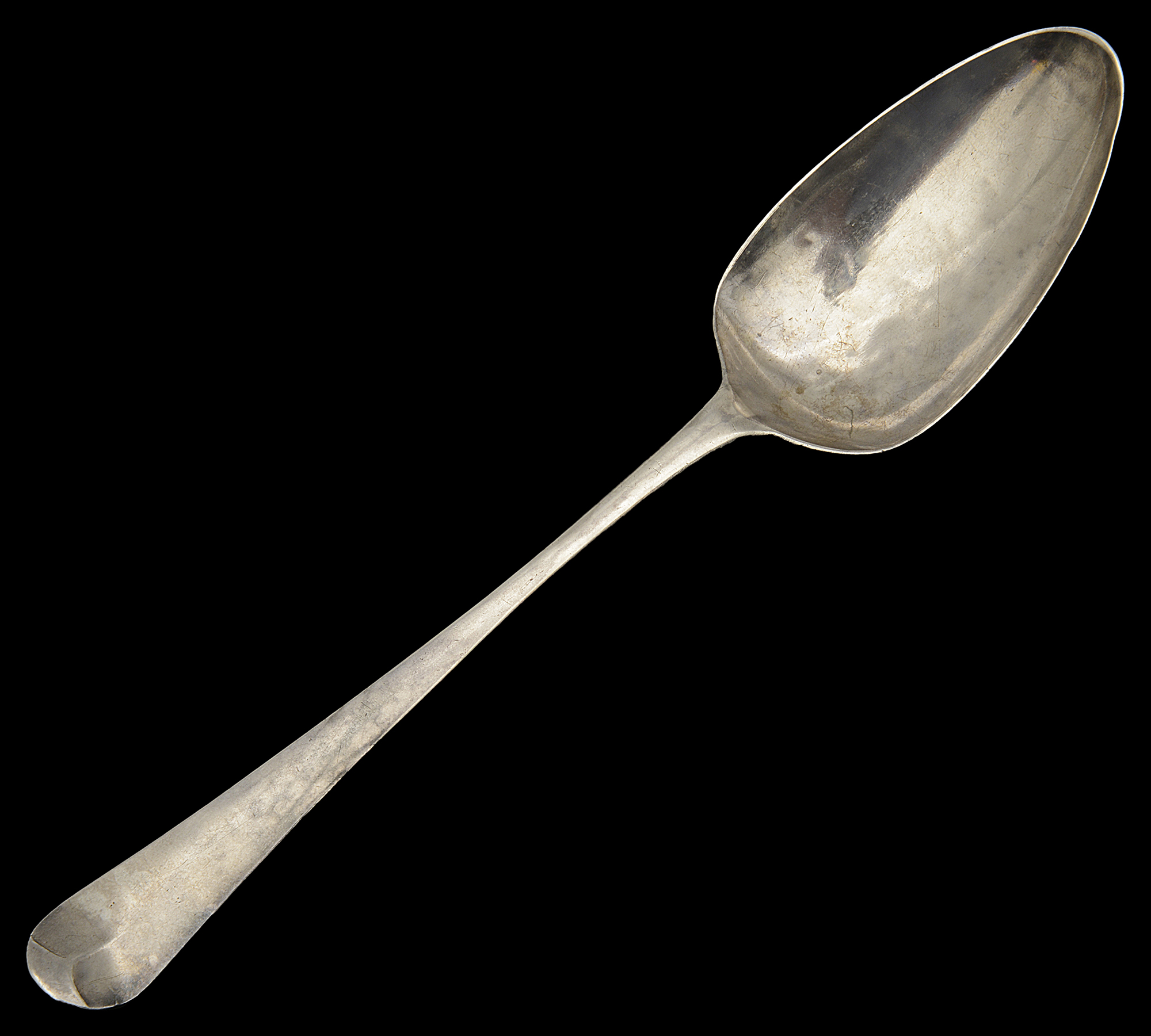 A George III silver Old English pattern lace back tablespoon