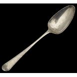 A George III silver Old English pattern lace back tablespoon