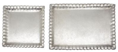 Two early 20th century Austrian .935 matching silver trays