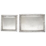 Two early 20th century Austrian .935 matching silver trays