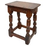 A Charles I and later oak joint stool