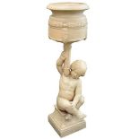 A Leeds Fireclay Co. LEFCO Ware putto jardiniere c.1900