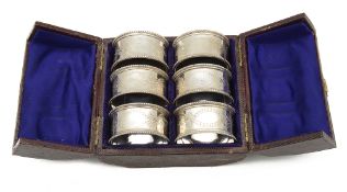 A set of six Victorian silver napkin rings