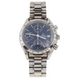 A Gentleman's Omega Speedmaster chronograph stainless steel bracelet watch