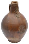 A 17th century Rhenish salt glaxed stoneware bellarmine