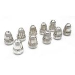 A matched set of ten Norwegian .830 silver novelty acorn form salt and pepper pots
