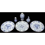 A small collection of 19th century Chinese blue and white porcelain