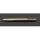 A 9ct gold Parker fountain pen with engine turned decoration