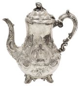 An early Victorian silver coffee pot