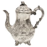 An early Victorian silver coffee pot