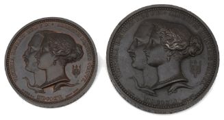 Two Great Exhibition bronze prize medals, 1851