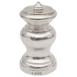 An Edwardian silver capstan pepper grinder