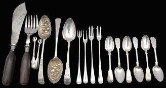 A small selection of silver flatware