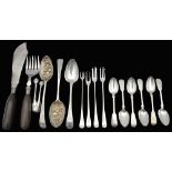 A small selection of silver flatware
