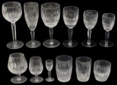 An extensive suite of Waterford Crystal Colleen pattern drinking glasses