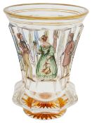 A late 19th century Bohemian glass spa beaker