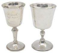 A modern Britannia standard silver goblet and another silver goblet