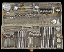 An extensive early 20th century Austrian .800 silver twelve setting matched canteen of flatware