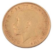 A George V gold half sovereign, dated 1913