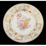 A porcelain plate c.1810 decorated in the manner of William Billingsley