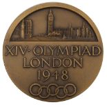 A bronze 1948 London Olympics Games participation medal,