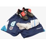 Shorts and socks worn by Paul Gascoigne in Euro'96; Adidas Predator football boots w. 'Gazza' tongue