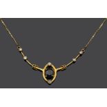 A contemporary Continental gold sapphire and diamond necklace