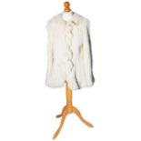 A Matthew Williamson cream rabbit fur jacket