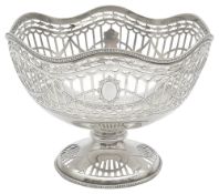 A George V silver neo-classical pedestal bowl