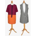 Victoria Beckham wool felt waistcoat;V Beckham colourblock shift dress