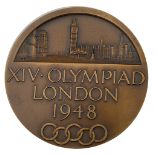 A bronze 1948 London Olympics Games participation medal,