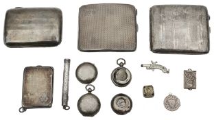 A collection of silver, silver plate and other items,