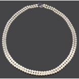 A contemporary cultured pearl twin row necklace