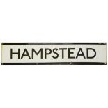 A London Underground enamel station frieze sign for Hampstead