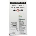 A 1930s London Underground enamel direction sign from Elephant & Castle station displaying 'NORTHERN