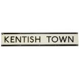 A London Underground enamel station frieze sign for Kentish Town